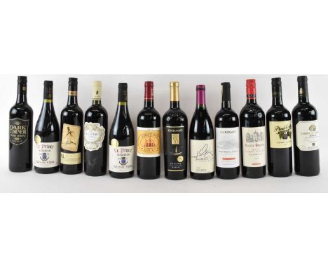 RED WINE; twelve bottles including 2016 Barbera d'Asti, 750ml, 13%, 2018 Pillastro, 750ml, 13.5%, 2017 Ginestières Merlot, 75