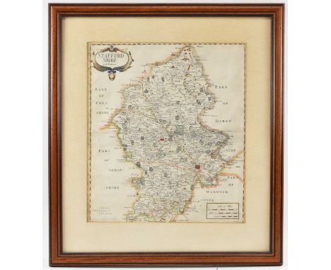 ROBERT MORDEN; an 18th century map of Staffordshire, 41.5 x 37cm, framed and glazed.