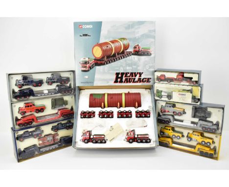 CORGI; eight boxed Heavy Haulage diecast vehicles comprising CC12403 Volvo FH 4-axle Ballasted Tractor (x2), Nicolas Bogies &