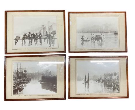 FRANK MEADOW SUTCLIFFE (British, 1853-1941); four photographic prints of Whitby titled 'Harbour from Scotch Head', 'Fishermen