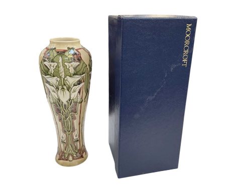 SARAH BRUMMELL BAILEY FOR MOORCROFT; a tall limited edition vase decorated in the 'Remember' pattern, dated 2001 and numbered