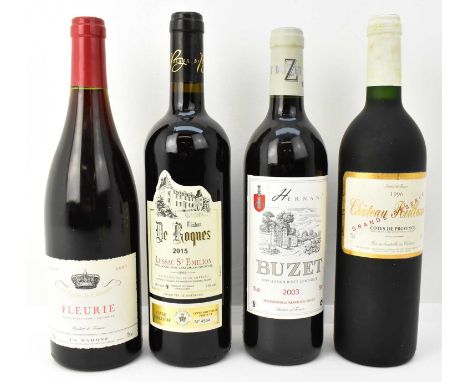 RED WINE; four bottles of red wine comprising Château Poeillanne 1996, 12%, 75cl, and three others (7).