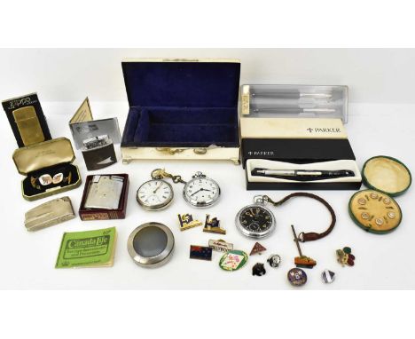 A group of mixed collectables including a silver plated desktop cigarette box, with engine turned detail, length 16.5cm, a si