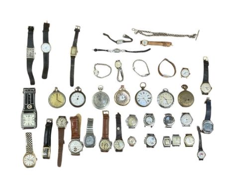 A group of assorted lady's and gentleman's wristwatches and pocket watches, including Franck Muller, military watches, milita