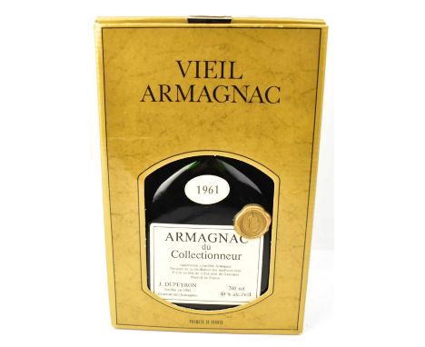 ARMAGNAC;  boxed bottle of 1961 Armagnac du Collectionneur, 40%, 700ml, boxed and unopened.