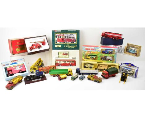 A quantity of diecast vehicles including packs, Atlas Editions and loose, including Dinky Supertoys Leyland Octopus Flat Bed 