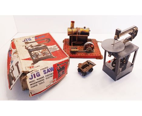 A MAMOD STATIONARY LIVE STEAM ENGINE &amp; A ROSKO BATTERY POWERED JIGSAW IN ORIGINAL BOX