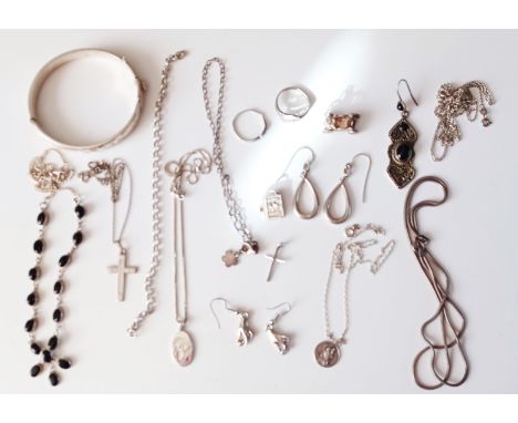 MAINLY SILVER JEWELLERY - INC. BANGLE, EARRINGS, CHARMS, NECKLACES ETC.

NO. 50
