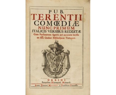 Terence (Publius) Comœdiæ, title in red and black, engraved illustrations, contemporary ink ownership inscriptions to front f