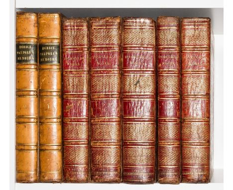 Walpole (Horace) The Works, 5 vol., first collected edition, first issue with half-titles watermarked 1797 (lacking half-titl