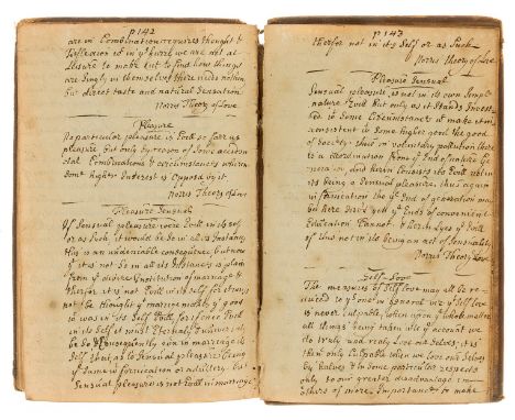 NO RESERVE 18th century Literary.- Observations on Reading, vol. II only, manuscript, title and 150pp. &amp; 2pp. of index, b