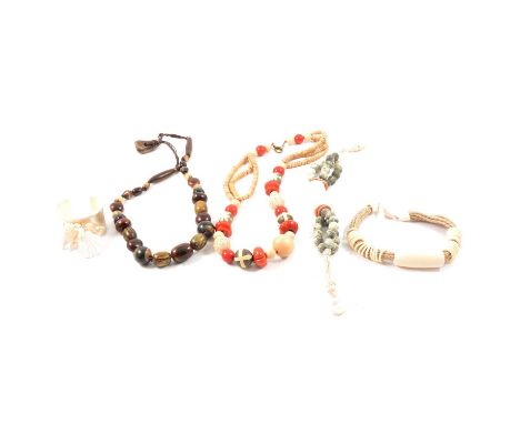 150 pieces of new costume jewellery for fairs, markets, online sales, components for craftwork - Ethnic style, chunky bead ne