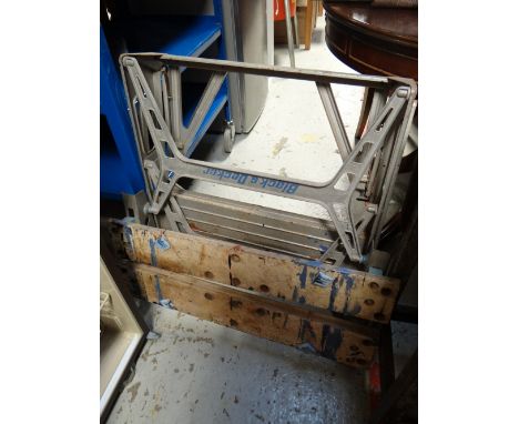 A folding Black & Decker work bench