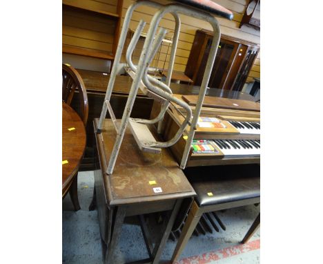 Drop leaf table and a vintage step-stool