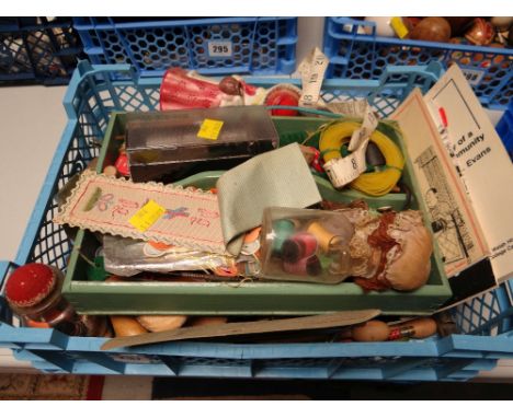 A quantity of needlework items and tools etc