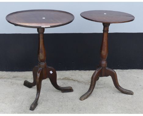 An antique wine Table on tripod base, note some small damage to top, see images,&nbsp;W 53 cm x H 71 cm x D 53 cm, together w