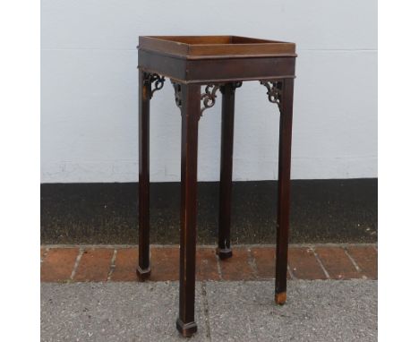 A Chippendale style night Table,&nbsp;the square top with pull-out candle shelf, note feet have small amount of damage, see i