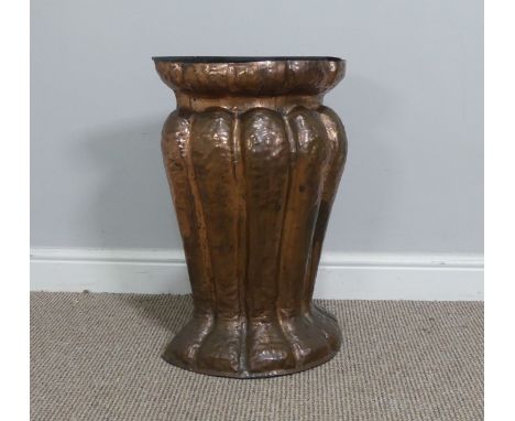 An Arts and Crafts copper Stick Stand/Vase, W 40 cm x H 57 cm x D 19 cm. 