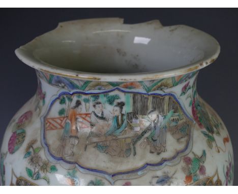 A large quantity of damaged Chinese and Japanese porcelain, comprising Vases, miniature Kutani Tea set, Plates, etc., togethe