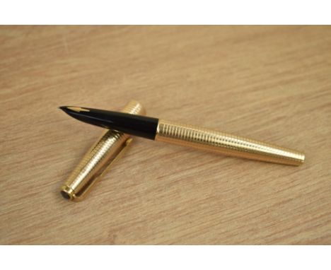 A Parker 61 Consort converter fill fountain pen in rolled gold