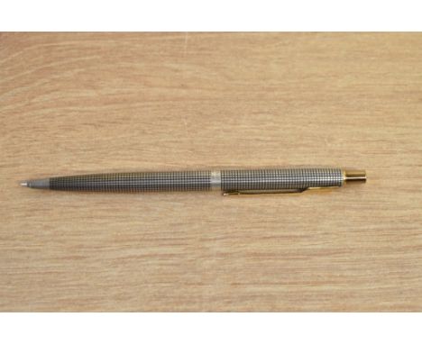 A Parker 75 Cicele ballpoint pen in sterling silver with gold trim