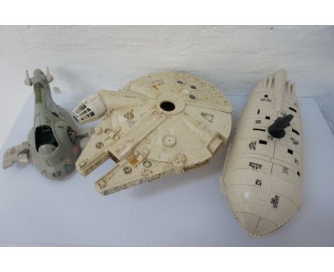 SELECTION OF THREE LARGE SCALE VINTAGE STAR WARS VEHICLE TOYScomprising CPG Products 1979 Kenner Millennium Falcon, product n