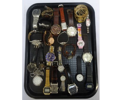 SELECTION OF LADIES AND GENTLEMEN'S WRISTWATCHEScomprising Casio, Swatch, Festina, Fossil, Tissot, Pulsar, Bulova, DKNY, Rota