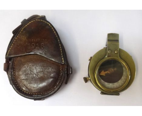 WWI BRITISH 'VERNER'S PATTERN VII' MILITARY COMPASSmarked 'B-L Made in Switzerland No.31653 1915', with War Department Arrow 