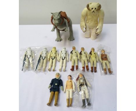 SELECTION OF ELEVEN KENNER MADE VINTAGE EMPIRE STRIKES BACK 3 3/4 INCH STAR WARS FIGURESall outfits and characters from Hoth,