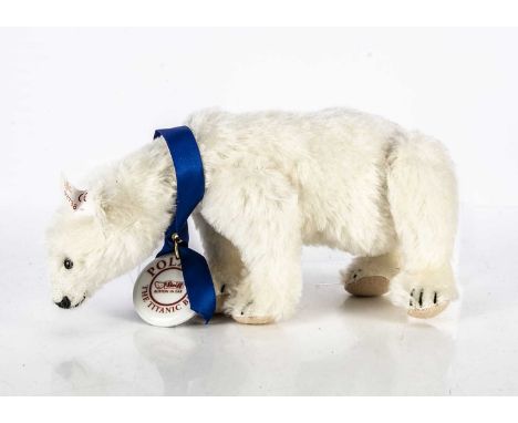 A Steiff limited edition Polar The Titanic Bear, 2738 of 5000, for the year 1998, with a spring neck joint, wearing Polar cer