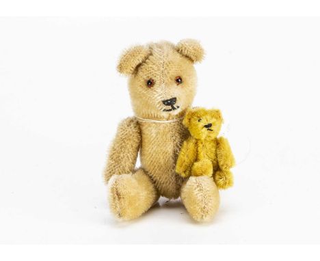 Wotnot Bears  - a Schuco Teddy Bears 1950s, with golden mohair, black pin eyes and metal framed jointed body and a German pin