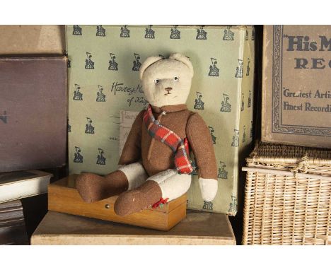 McEiffel - an unusual Scottish dressed soldier Teddy Bear 1940s, probably French, white wool plush head, hands and tops of le