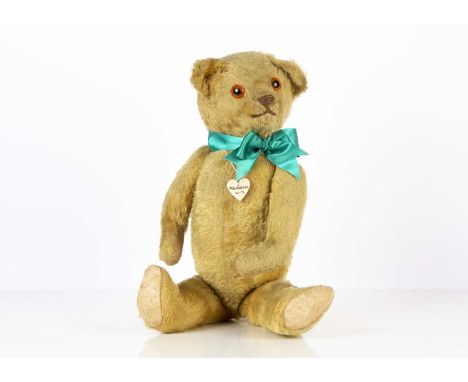 Manhattan - a 1930's American Teddy Bear, with golden mohair, replace plastic eyes, swivel head, jointed limbs, inoperative s