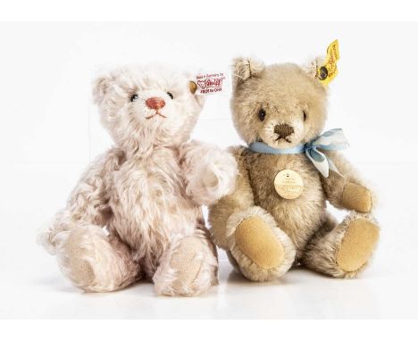 Two small Steiff Teddy Bears,  a limited edition 1120 Teddy Rose for the year 2006 and a Original with blonde mohair, masked 