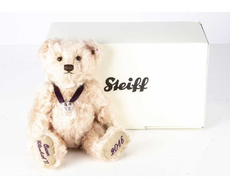 A Steiff exclusive for Danbury Mint Queen Elizabeth II 90th Birthday Bear, 1288 for the year 2016, in original box with certi