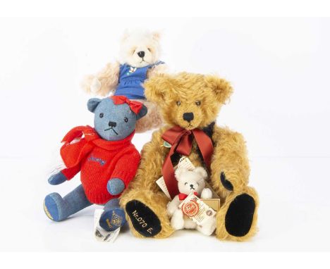 Three Hermann Teddy Bears,  comprising of Bolero Music Bear, 70 of 500, 6th in the series of classic music bears playing Rave