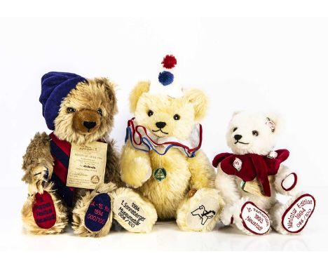 Three limited edition Hermann Teddy Bears,  comprising of an interesting 1994 Festival bear for third puppet Festival in Neus