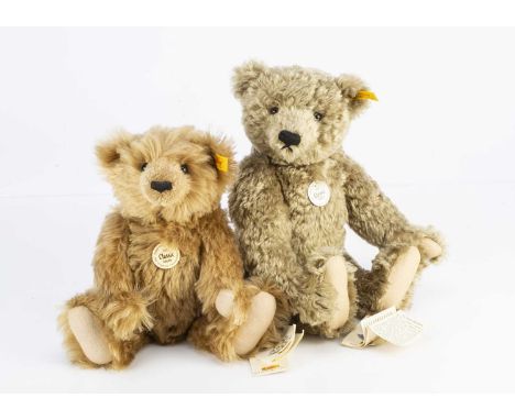 Two Steiff yellow tagged  Teddy Bears,  a Classic 1920 Replica with caramel mohair and a Classic 1903 Mr Cinnamon --16in. (40