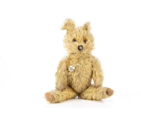 Auntie Nen's Bear - a  1950's Jason Soft Toys Teddy Bear,  with golden mohair, orange and black glass eyes, black stitched no