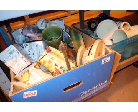Two boxes of mixed pottery and ceramics to including Wedgwood and Spode 