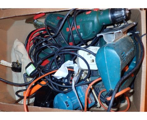 Tray of mixed electrical power tools  CONDITION REPORT: All electrical items in this lot have been PAT tested for safety and 