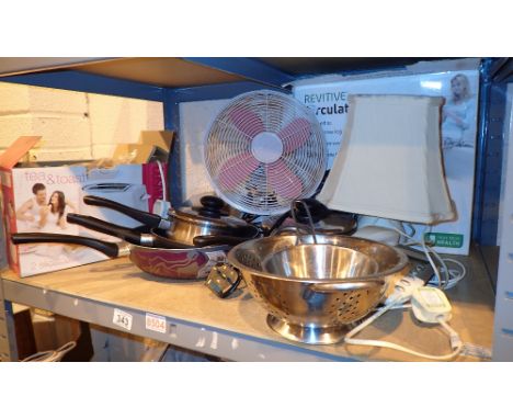 Selection of electrical items to include new two slice toaster and pans  CONDITION REPORT: All electrical items in this lot h