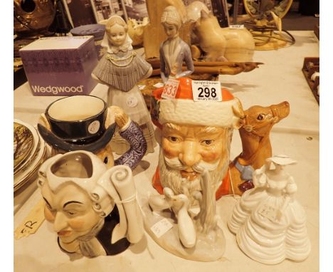 Royal Doulton Father Christmas character jug and other ceramic figurines and jugs 