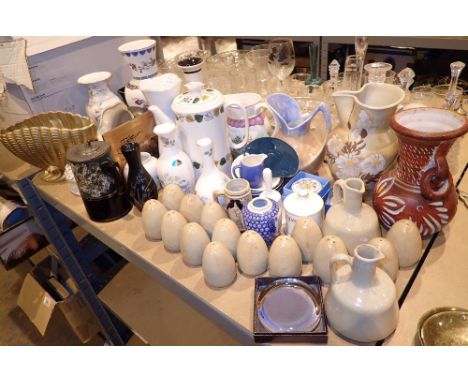 Shelf of ceramics and pottery to include Denby and Royal Winton 