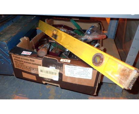 Cantilever tool box with contents a box of hand tools and a level 