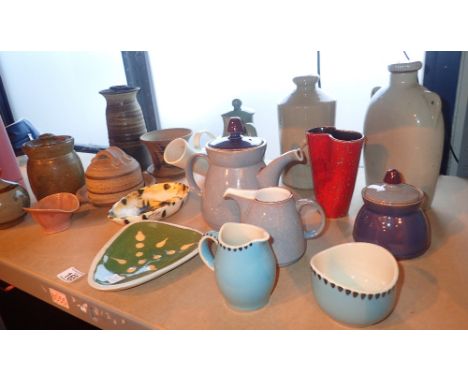 Shelf of earthenware and Studio pottery 