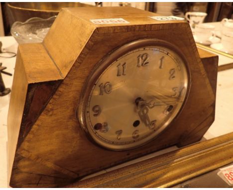 Art Deco Westminster mantel clock with inlaid case 