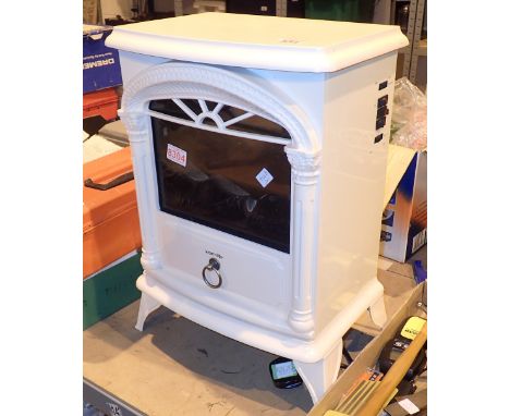 Warmlite electrical heater in the form of a wood burning stove  CONDITION REPORT: All electrical items in this lot have been 