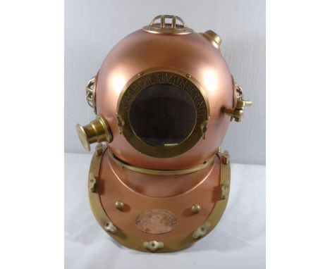 Vintage style copper divers helmet
