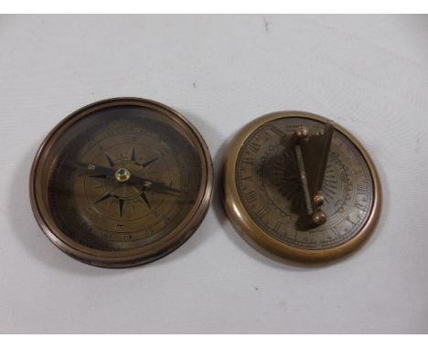 Brass Gilbert pocket sundial